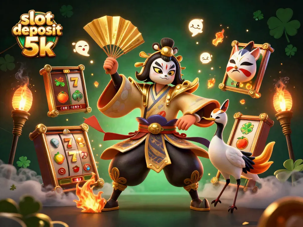 Experience thrilling wins with slot deposit 5k as kabuki warriors and symbols illuminate your gaming adventure.